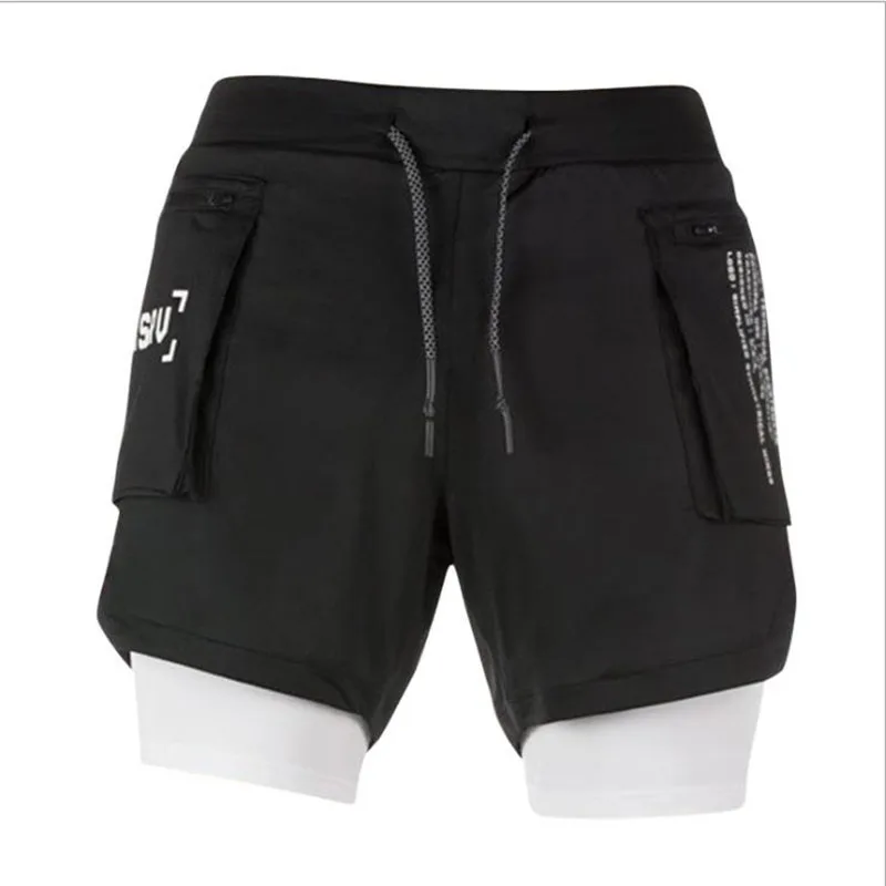 2020 New Color Summer Running Shorts Men 2 in 1 Sports Jogging Fitness Shorts Training Quick Dry Mens Men Shorts Sport