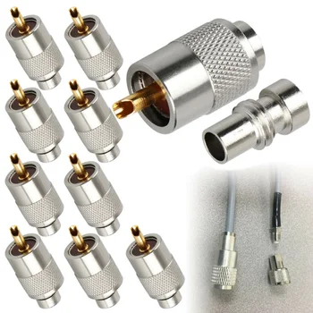 

PL259 Solder Connector Plug W/ Reducer Replacement For RG8X Coaxial Coax Cable