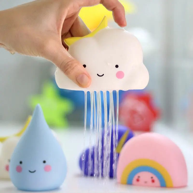 Juguetes de baño para bebés, herramienta de pulverización de agua, juguetes flotantes para ducha de nubes, juguetes educativos para edades tempranas