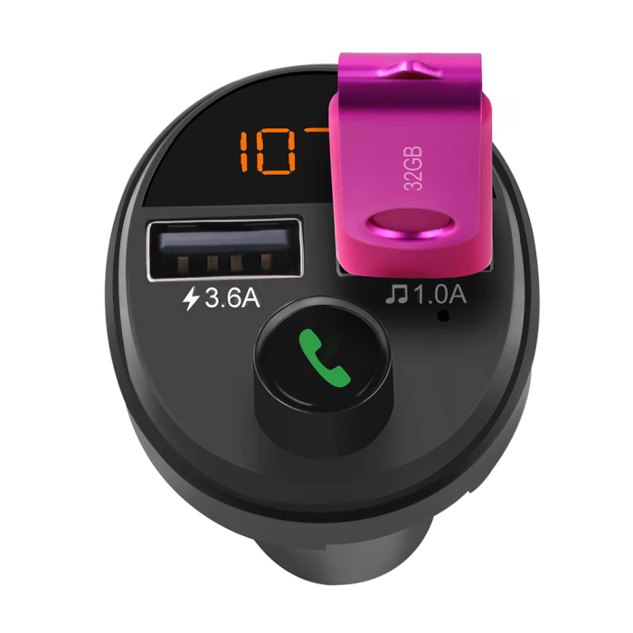 Bluetooth 5,0 fm-передатчик, беспроводной автомобильный комплект, MP3 плеер, двойное USB Автомобильное зарядное устройство VH99