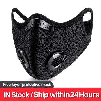 

Face Mouth Mask Anti-Dust Anti Pollution Mask Breath Valve PM2.5 Activated Carbon Filter Face Mask Respirator Protective Masks