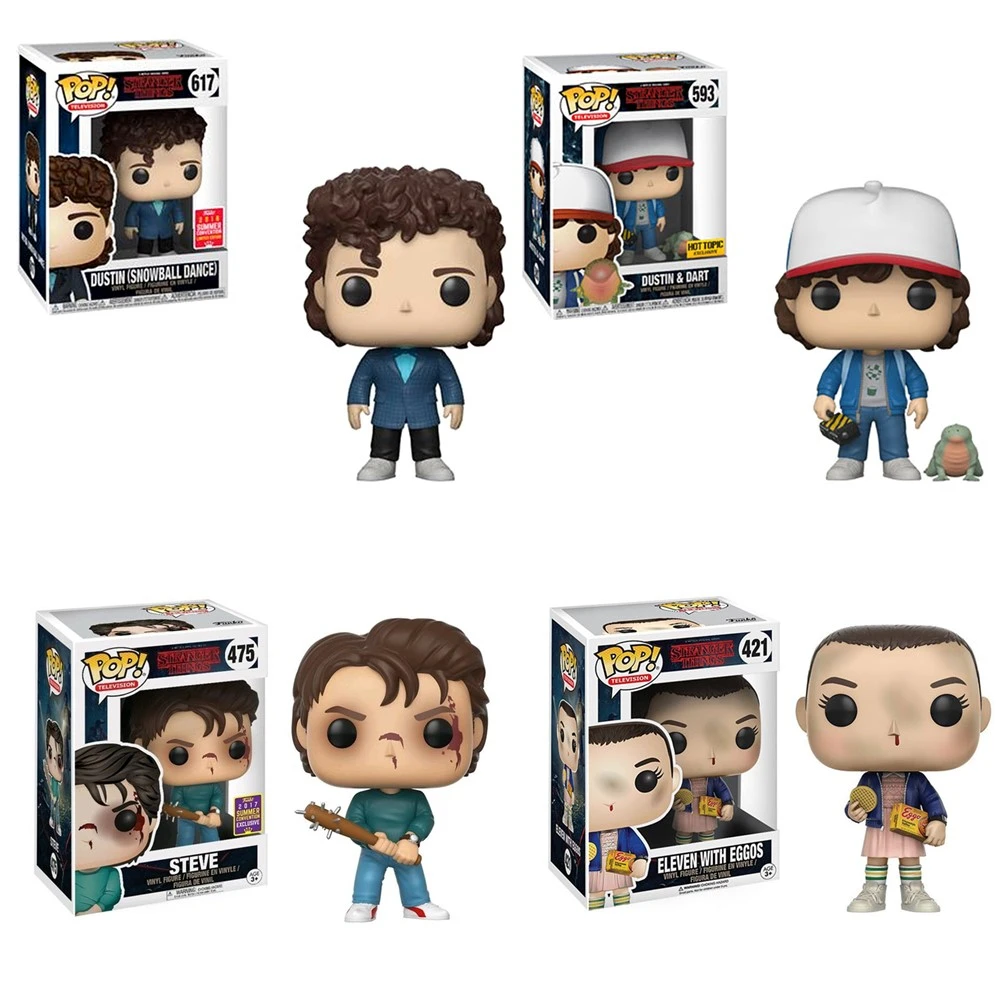 FUNKO POP странные вещи Дастин и Дартс(Snowball Dance) Steve Eleven с Eggos фигурки модель куклы игрушки Рождественский подарок