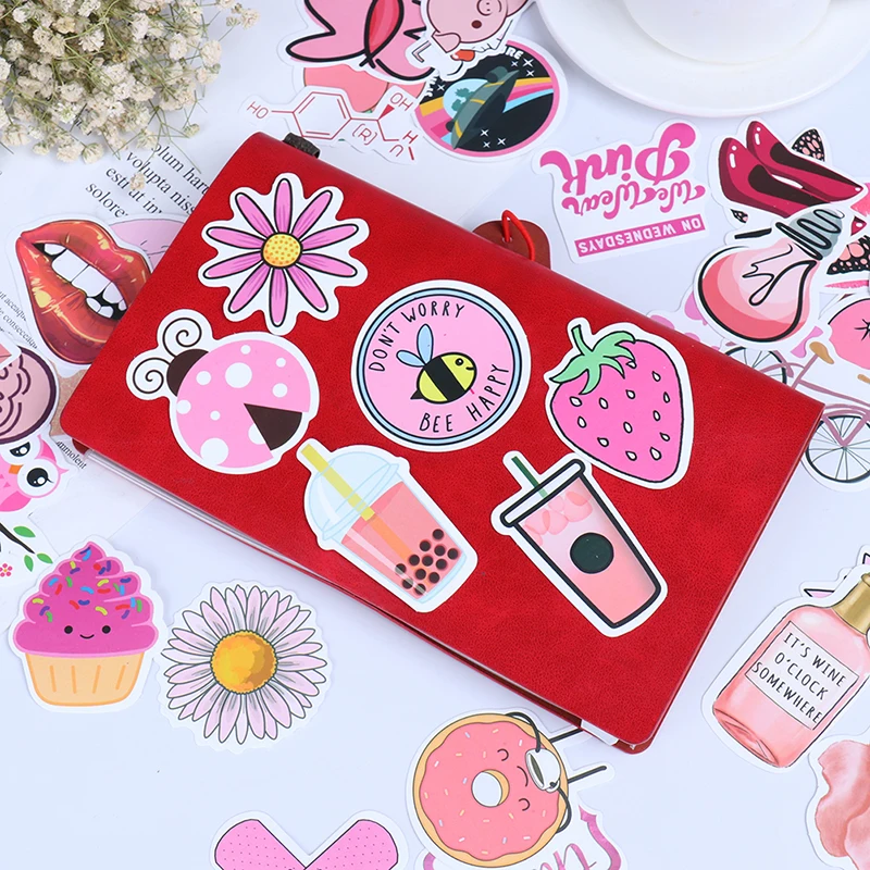 50 шт. модные ПВХ водонепроницаемые для девочек Kawaii забавные наклейки игрушки багажные наклейки s для автомобиля и чемодана наклейки для ноутбука s