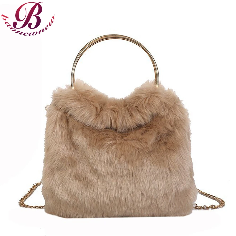 Female Winter Plush Brand Bags Women Fashion Small Square Handbags Ladies Luxury Designer Crossbody Packages New Arrival 2021