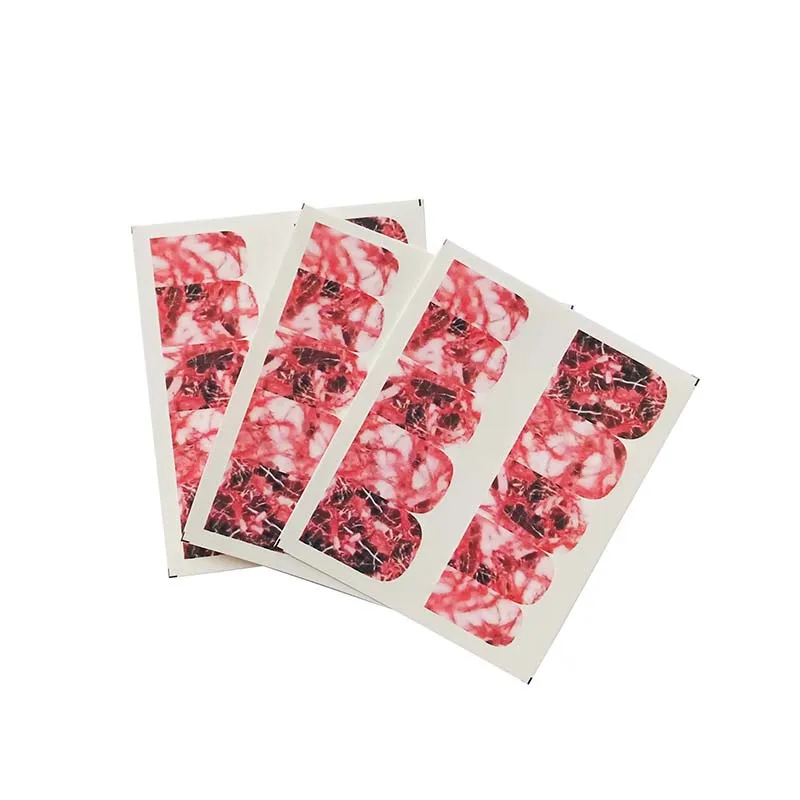 

3PCS Red Gradient Marble Nail Art Sticker Water Transfer Decal Watermark Slider Manicure Full Wrap Tool Decor C25