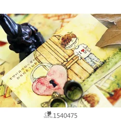 Lot de 25 cartes postales adorables avec dessin animé, ensemble de boîtes pour la saint valentin, petite amie/petit ami 