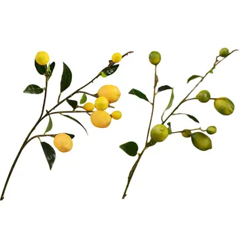 

Cheap Artificial Lemon Simulation Fruit Tree Branch Yellow Plastic Lemon Branch Christmas Decoration for Home