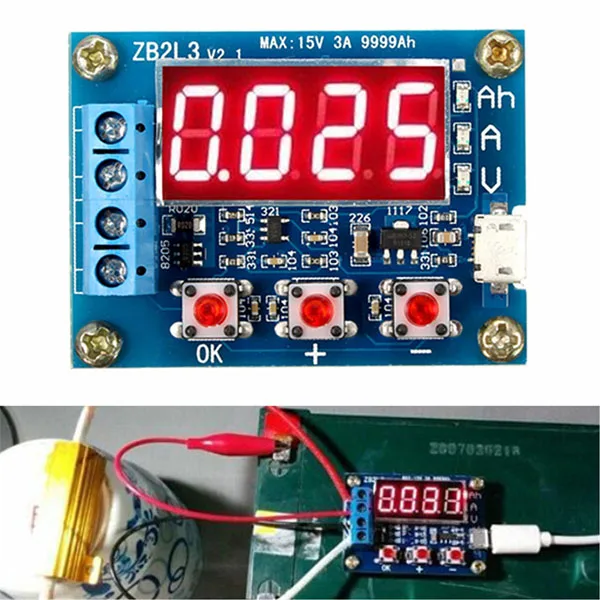 

LEORY ZB2L3 1.2-12V 18650 Battery Capacity Tester Module External Load Discharge Type Circuits