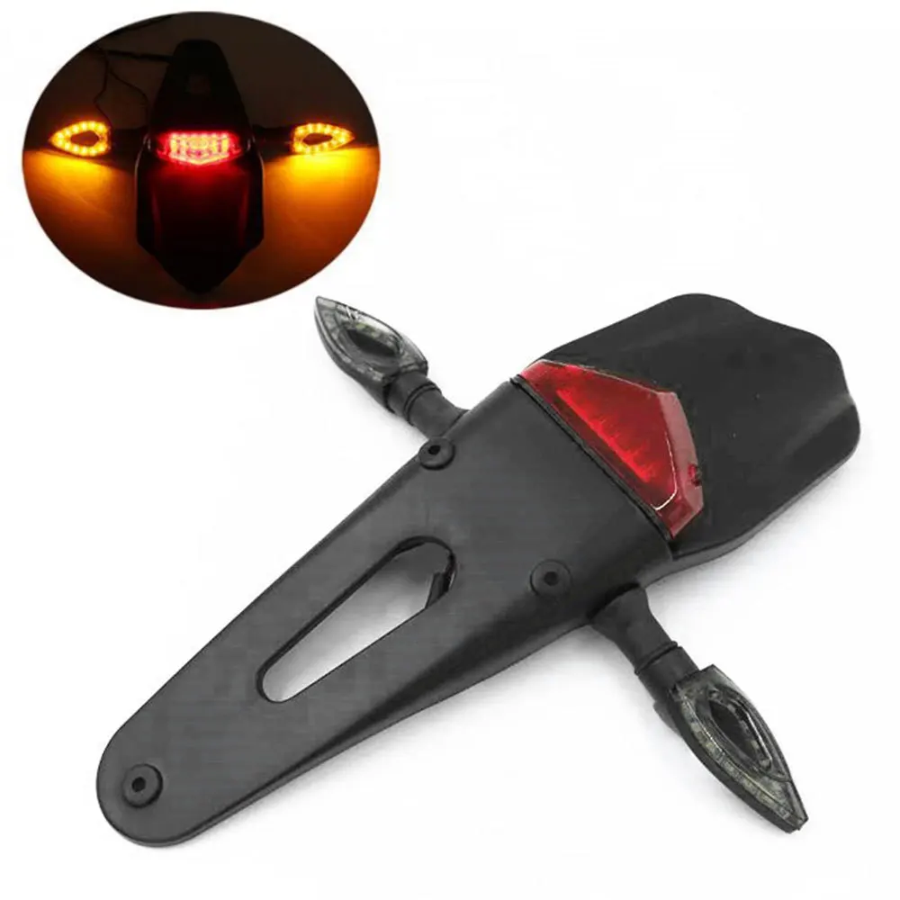 

LED Motorcycle Turn Signal Light Trial Bike Fender Brake Stop Rear Tail Light Motorbike Taillights