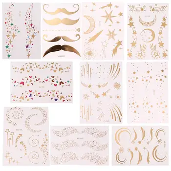 

10pcs Creative Tattoos Face Decor Face Sticker for Ladies Women