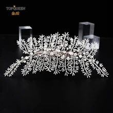 TOPQUEEN HP247 свадебные волосы лоза Свадебные шиньоны для свадьбы хрустальные стразы ободок для волос свадебный обруч со стразами