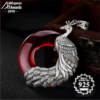 

6.18 Sale S925 Sterling Silver ruby red Artisan Baltic Pendants handicraft lithuania Chalcedony antique store boutique