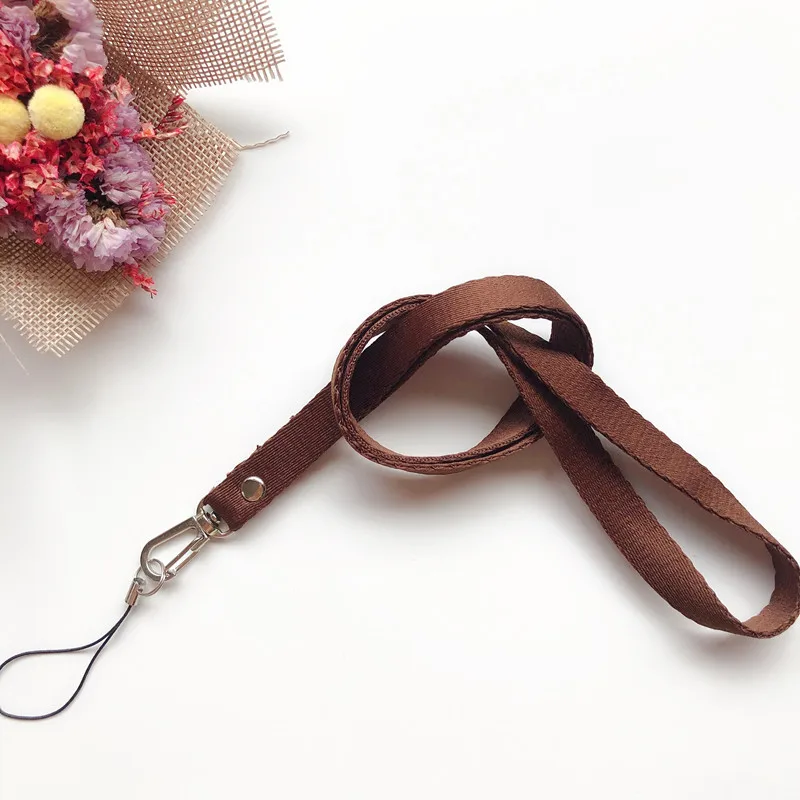 1 Piece Mobile Phone Straps Hanging Neck Rope Lanyard ID Pass Card Name Badge Holder Mobile Phone Accessories - Цвет: coffee