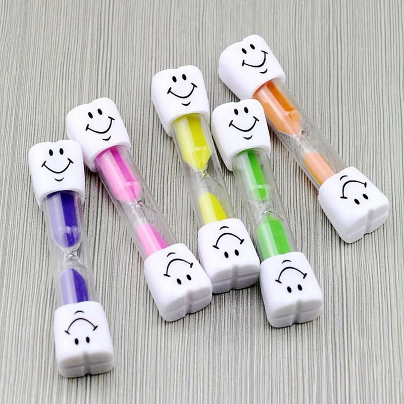 

3 Minutes Timing Clocks Hourglasses Cute Cartoon Timer For Brushing Kids Smiley Sand Timer Educational Toys
