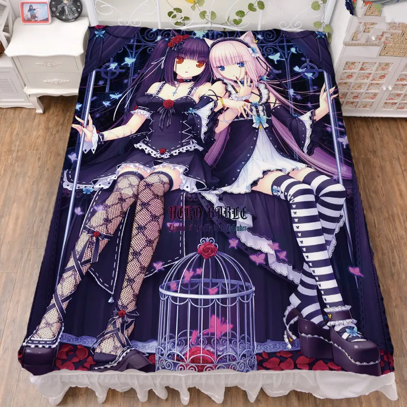 1 August обновление аниме NEKOPARA chocolat ванильное кокосовое сексуальное постельное белье из молочного волокна и одеяло летнее одеяло 150x200 см - Цвет: 1
