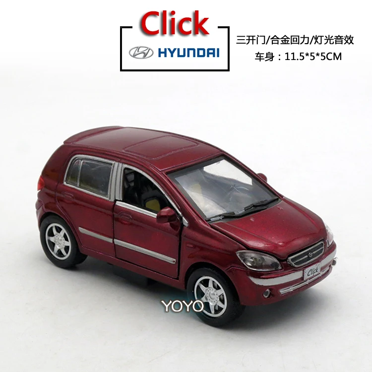 1:32 Высокая моделирования hyundai щелчок сплава Модель автомобиля дети оттягивать назад игрушечный автомобиль для детей подарок