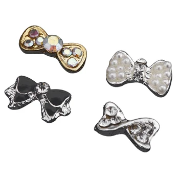 

40Pcs DIY Metal 3D Nail Art Tip Decoration Mix Color & Pattern Fashion Luxury Charm Jewelry Tools Bowknot