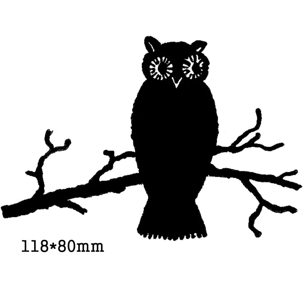 metal cutting dies cut die mold owl sit branch decoration Scrapbook paper craft knife mould blade punch stencils | Дом и сад