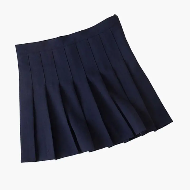 Новая однотонная плиссированная юбка с высокой талией, юбка-трапеция, юбка для девочек размера плюс, японская школьная форма, юбка, школьный стиль - Цвет: 08