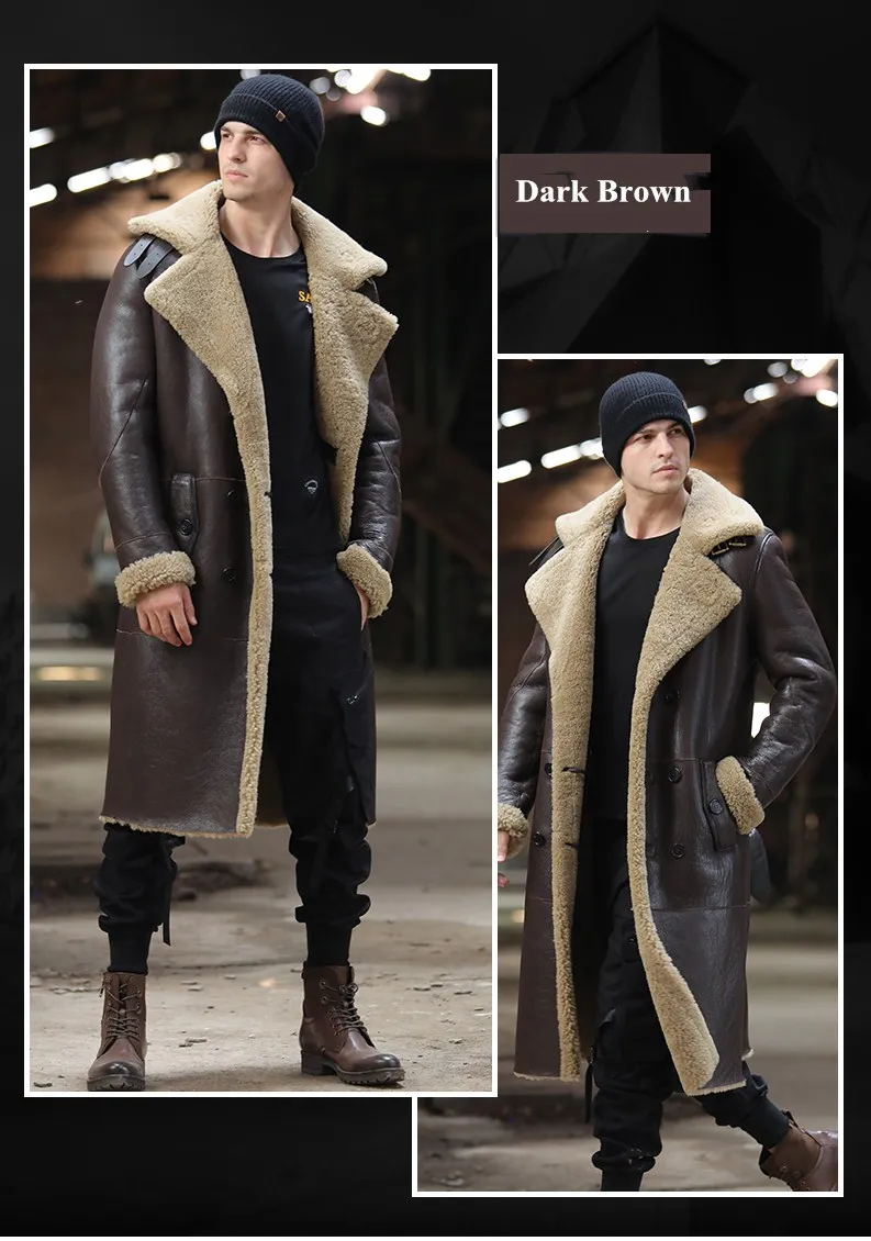 Натуральное меховое пальто для мужчин из овчины меховые пальто из натуральной кожи Верхняя одежда из натуральной кожи выше колена зимнее пальто из натуральной кожи большой размер 6XL