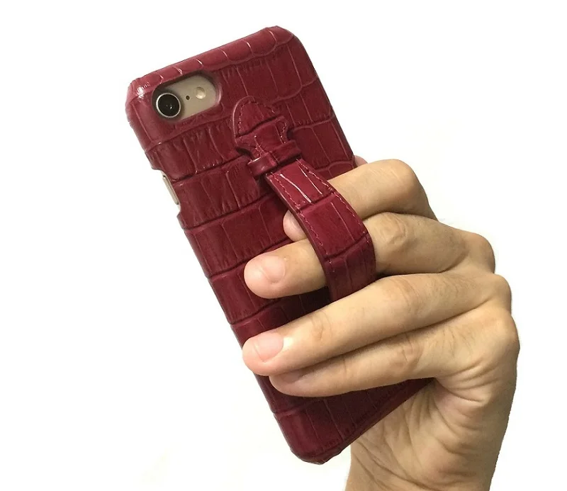 Solque натуральная кожа ремешок держатель чехол s для iPhone 7 8 плюс 7 плюс сотовый телефон роскошный крокодил ультра тонкий жесткий чехол