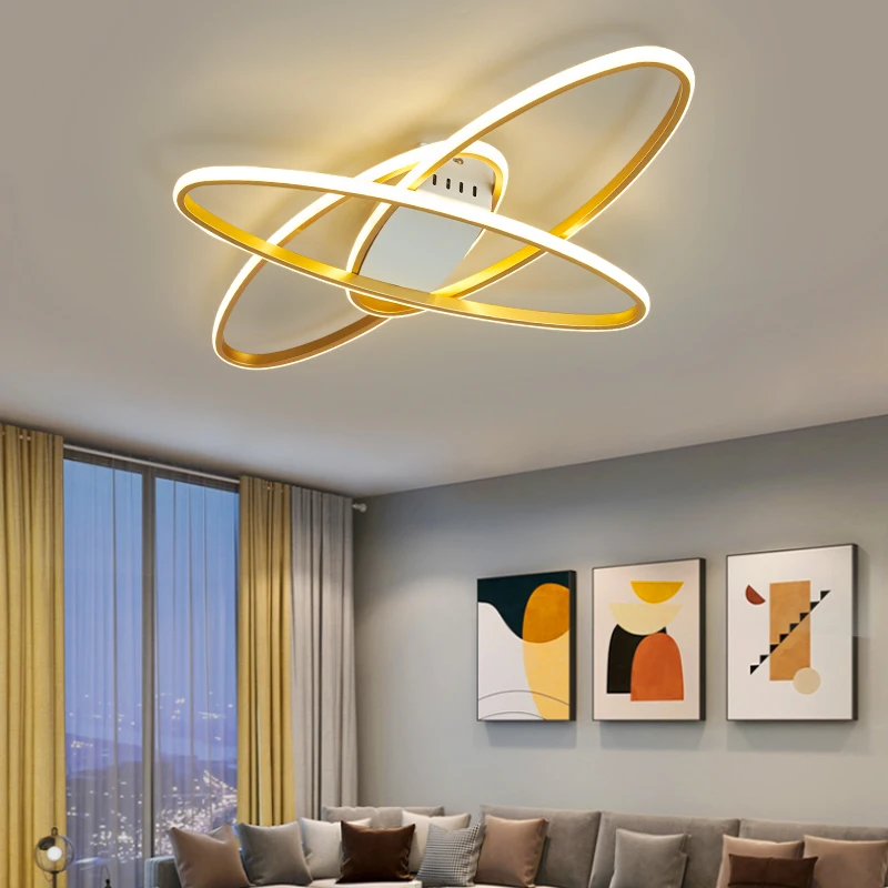 Black/Gold Color Modern Led Ceiling Lights for livingroom bedroom 110V 220V lustre led home decor Dimmable Ceiling Lamp Fixtures