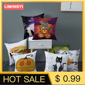 

LIMINGYI Halloween Printing Throw Pillow Cushion Cover Nordic Ins Home Covers Living Room Decoration pillows ZT039