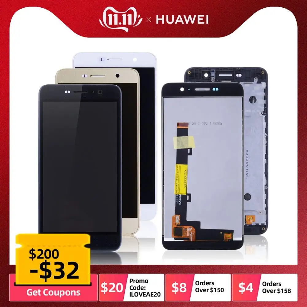 Baratos Pantalla LCD Para HUAWEI Honor 4C Pro TIT L01 Y6 Pro Display Cristal Táctil digitalizador Con Marco Completa Original Negra Blanco Dorado