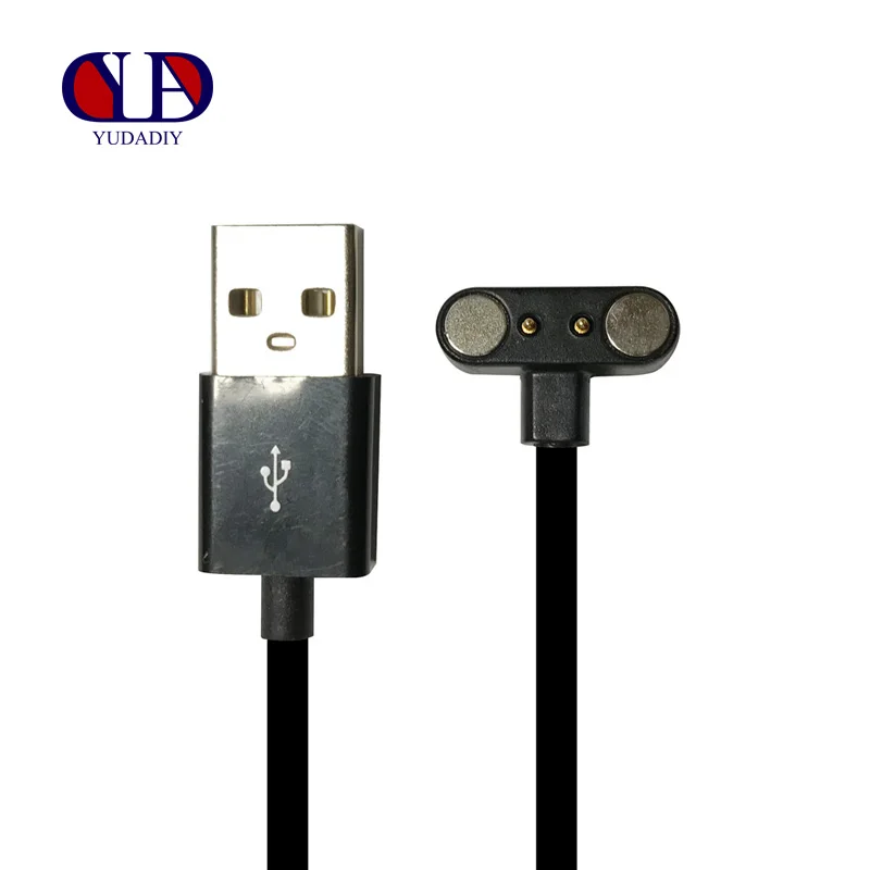 

Factory direct wholesale T-shape 2-pin 4mm USB port Universal Smart watch Wristbands magnetic Suction charging Cable 50pcs/pack