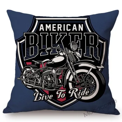 1" Винтажный постер для езды на мотоцикле в клубе" Born to Ride Live to Ride Throw ", Чехол для подушки в американском стиле, Подарочный чехол для подушки Bf - Цвет: T243-44
