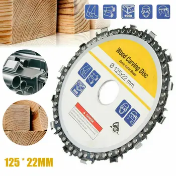 

2019 New 5 Inch Angle Grinder Chain Disc 22mm Arbor 14 Teeth Wood Carving Disc For 125mm*22mm