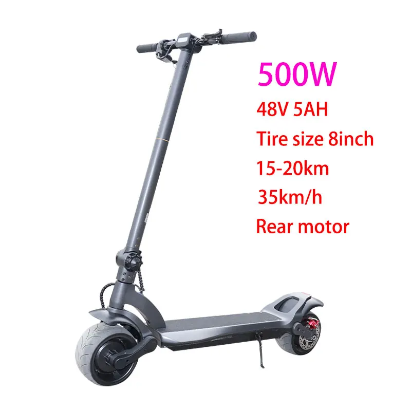 500W 48V 5AH JS 48 в 500 Вт/1000 Вт Электрический скутер, мощный двойной мотор, 8 дюймов, толстая шина, скейтборд на ховерборде, складной самокат Adulto - Цвет: 500W 48V 5AH