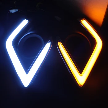 

2PCS For Toyota Hilux Revo Vigo 2015 2016 2017 LED DRL Daytime Running Lights Daylight Fog Lamp Decoration Signal Lamp