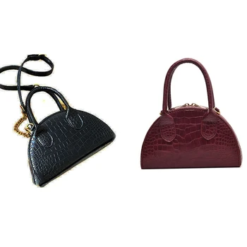 

AUAU-Fashion Handbags Women's Travel Semicircular Bags Stone Textured Leather Crossbody Bags