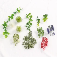 Planta de eucalipto Artificial, Hortensia con hojas de 10 piezas, para manualidades Diy, álbum de recortes, decoración de boda y hogar, accesorios de hoja de plástico