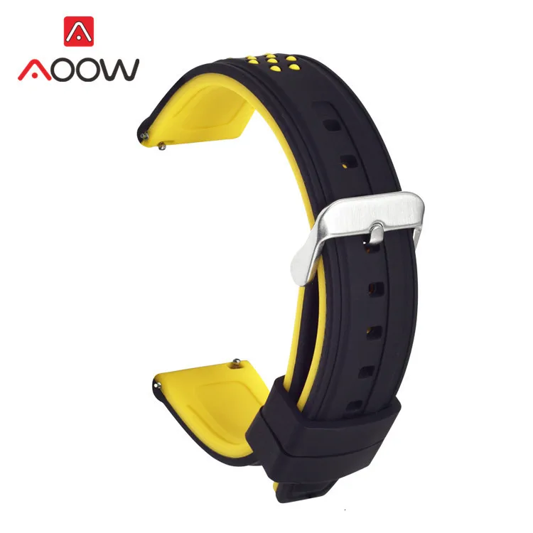 Мягкий силиконовый ремень 20 мм 22 мм 24 мм 26 мм для samsung Galaxy Watch Active 42 мм 46 мм gear S3 Amazfit Sport Водонепроницаемый браслет