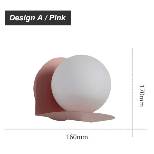 Современный красочный настенный светильник s светодиодный настенный светильник для спальни Домашний Светильник светильник Настенный светильник - Цвет абажура: Design A Pink