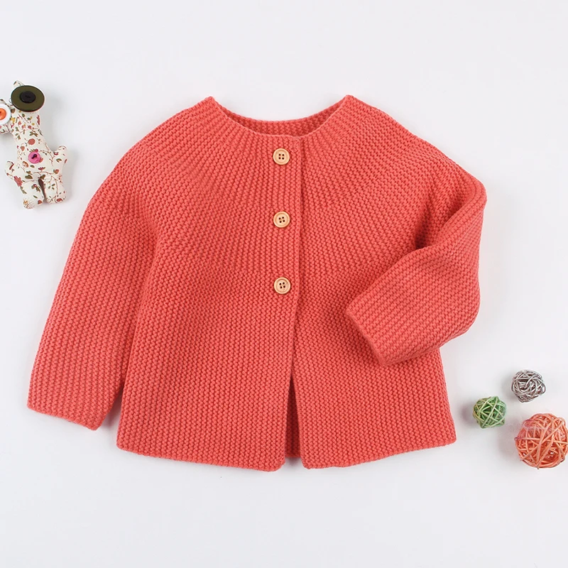 Детский свитер; осенний однотонный теплый кардиган с принтом для маленьких мальчиков и девочек; повседневное пальто; одежда