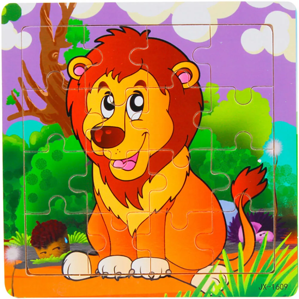 Wooden Puzzle Kids Toy cartoon animal Learning Education Interesting Wooden Toys Children