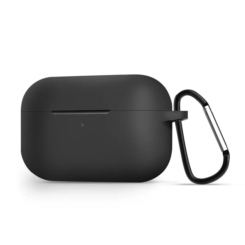 Черный Мягкий силиконовый амортизирующий защитный чехол для Airpods Pro, чехол для зарядки, видимый передний светодиодный защитный чехол для Airpods Pro - Цвет: Черный
