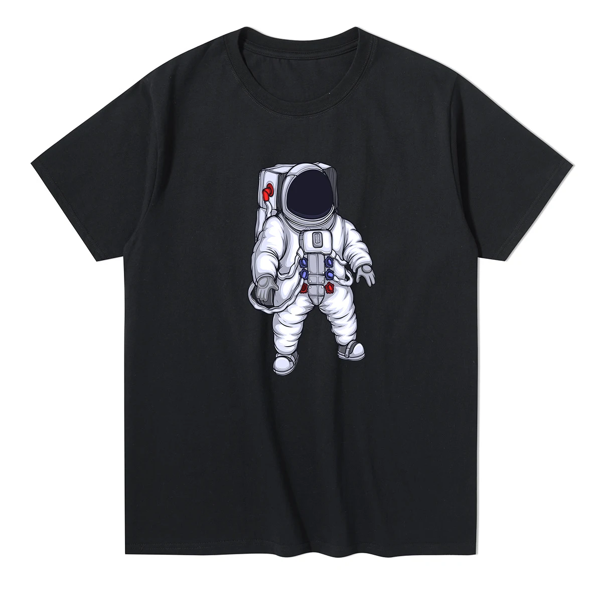 

100% Cotton Alien T Shirt Short Sleeve Casual O Neck Men Astronaut Tshirt Black High Quality Summer Soft T-shirt Male Tops Tee