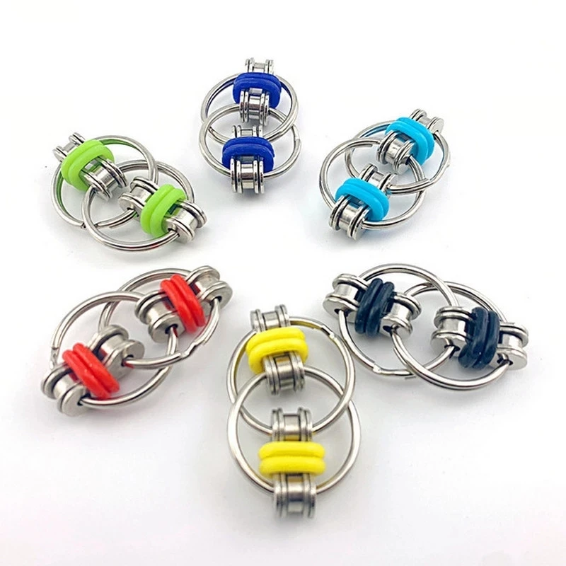 New Metal Puzzle Chain Fidget Toy For Autism Chain Fidget Toy Hand Spinner Key Ring Sensory Toys Stress Relieve ADHD Top Puzzles