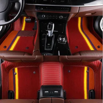 

Custom car floor mats pad for Mercedes Benz all models E C GLA GLE GL CLA ML GLK CLS S R A B CLK SLK G GLS GLC Double layer mats