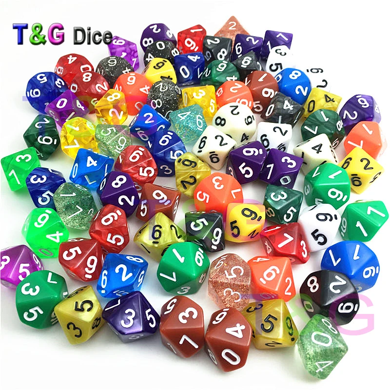 Ролевая игра D10 10 Боковые кости различные цвета высокое качество цифровые кости|10