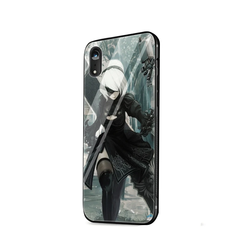 Стеклянный чехол для телефона iPhone 6 6s 7 8 Plus X XR XS Max 5 S 5 SE чехол NieR Automata