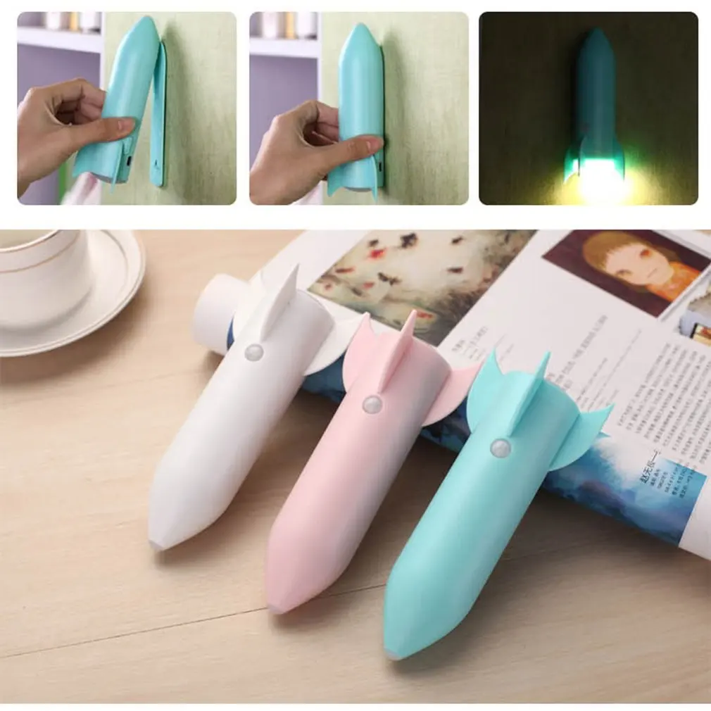 Led night light Creative light control energy saving wall lamp usb new strange home rocket light