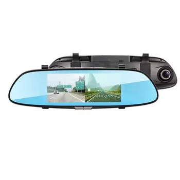 

7 Inch Rearview Mirror Driving Recorder 1080P High Definition Night Vision Double Recording Reversing Pull Touch Car Recorder