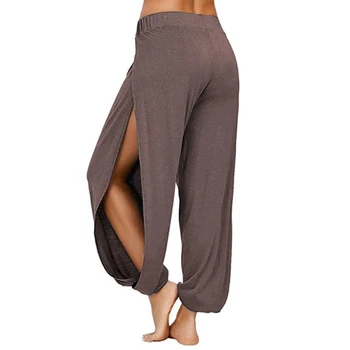 

Loose Running Pants sport Women Elastic Waist Quick Dry Training Jogging Trousers Side split Female Exercise Sports Pants summer