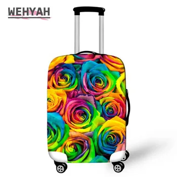 

Wehyah Spandex Rose Luggage Cover Suitcase Covers Travel Accessories Custom Print Dust Proof Cover 18-32'' Protective Case ZY083