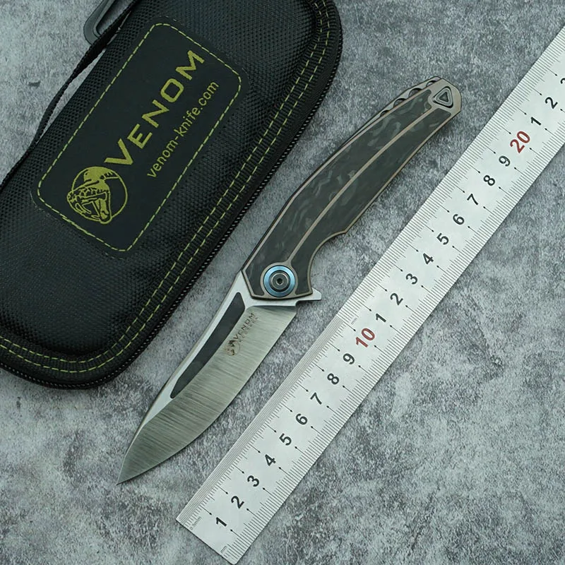 VENOM Kestrel M390 Steel Multifunction Folding Knife Titanium/CF Handle Outdoor Camping Survival Kitchen EDC Tool | Инструменты